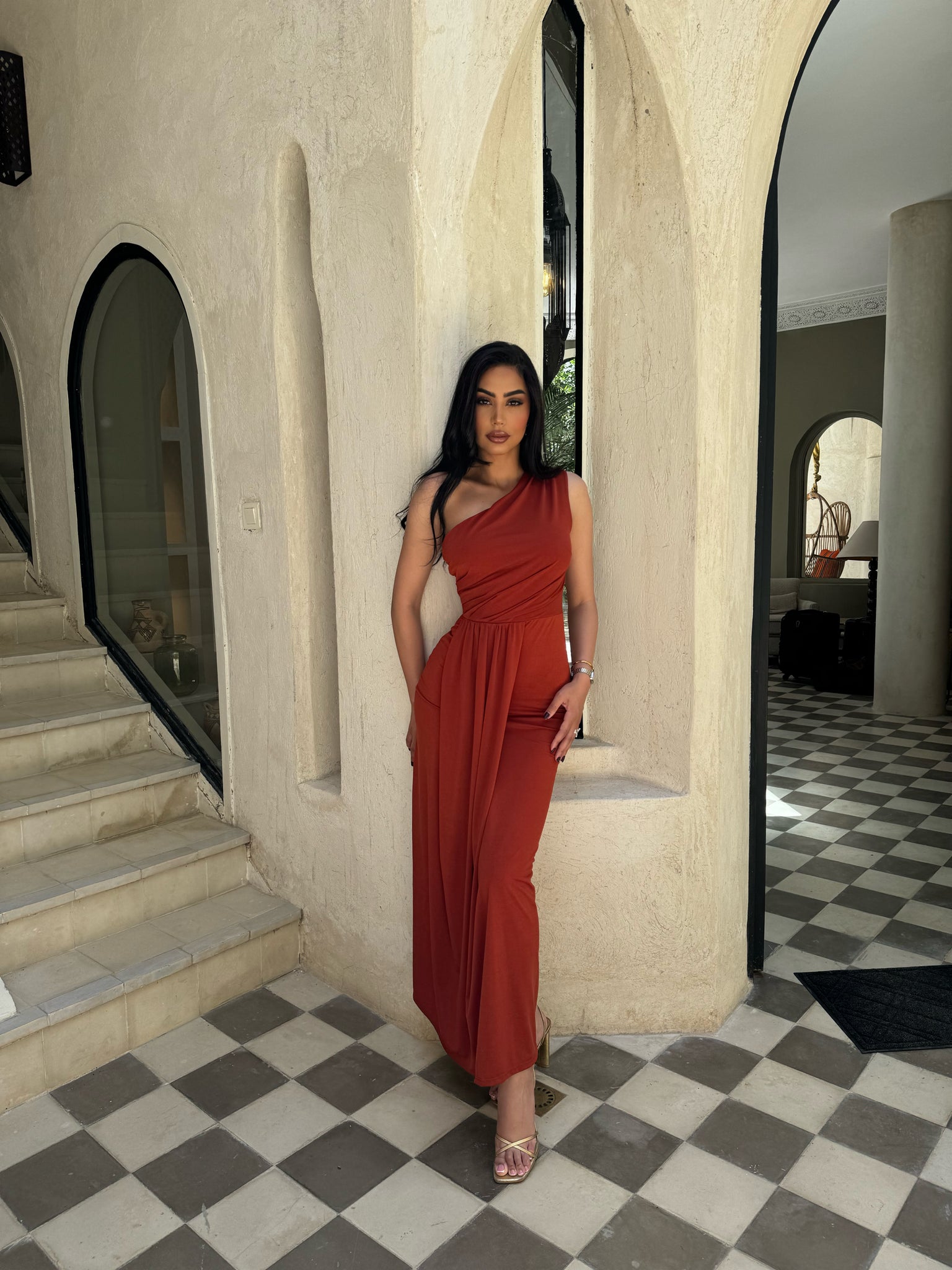 Robe rouge longue Venisia Image 1