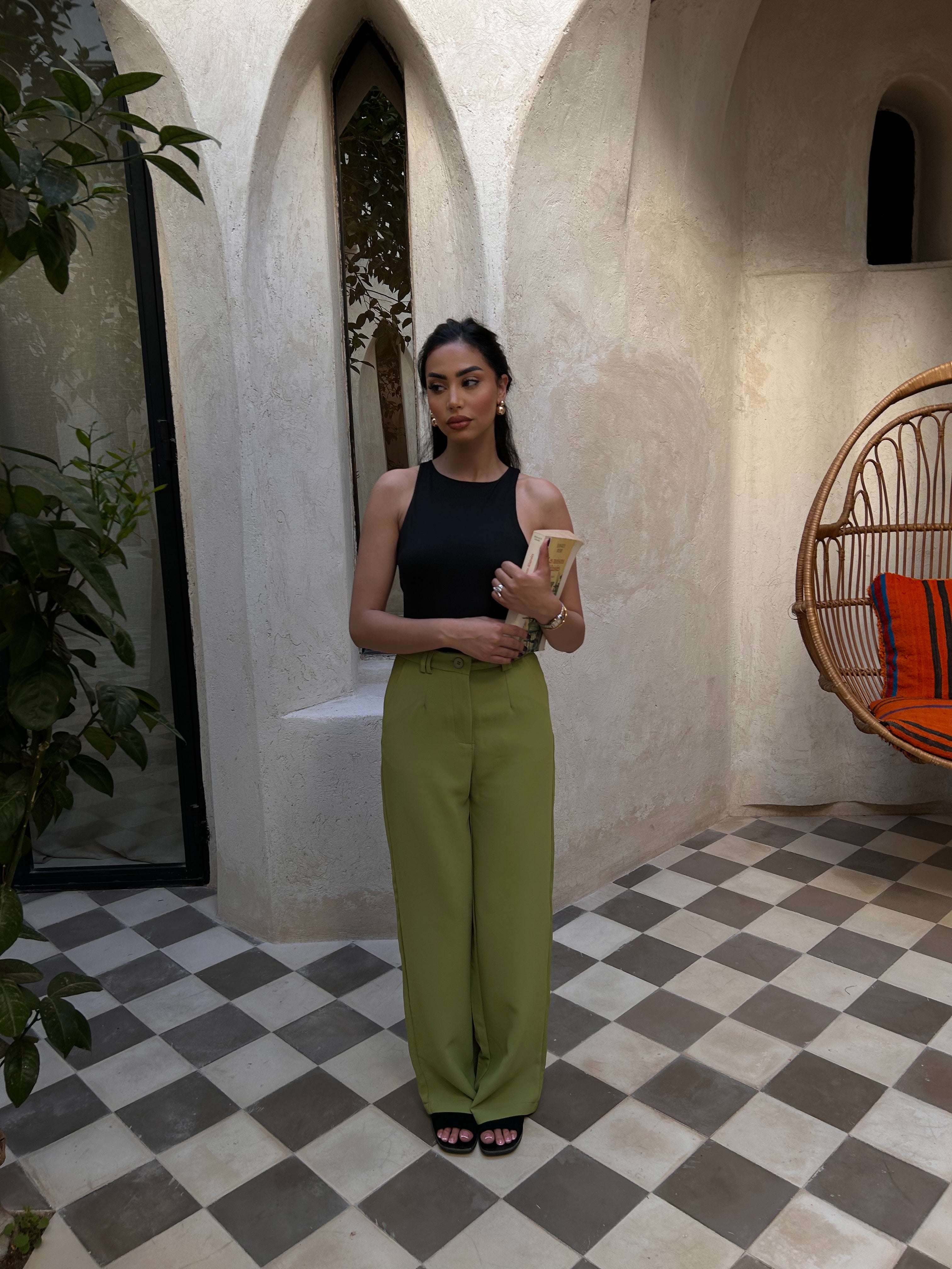 Pantalon droit kaki Assya