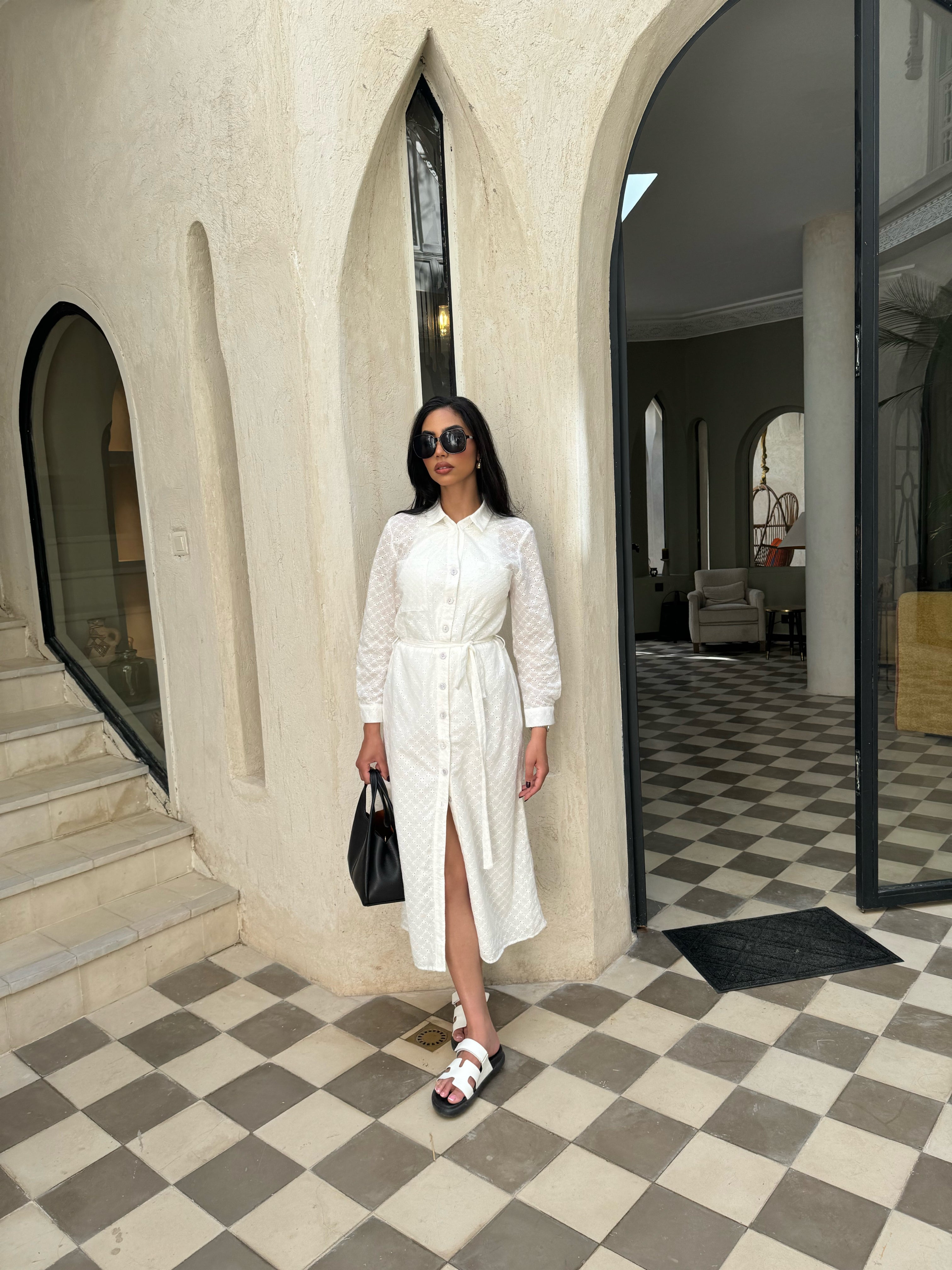 Robe cintrée blanche Jolène